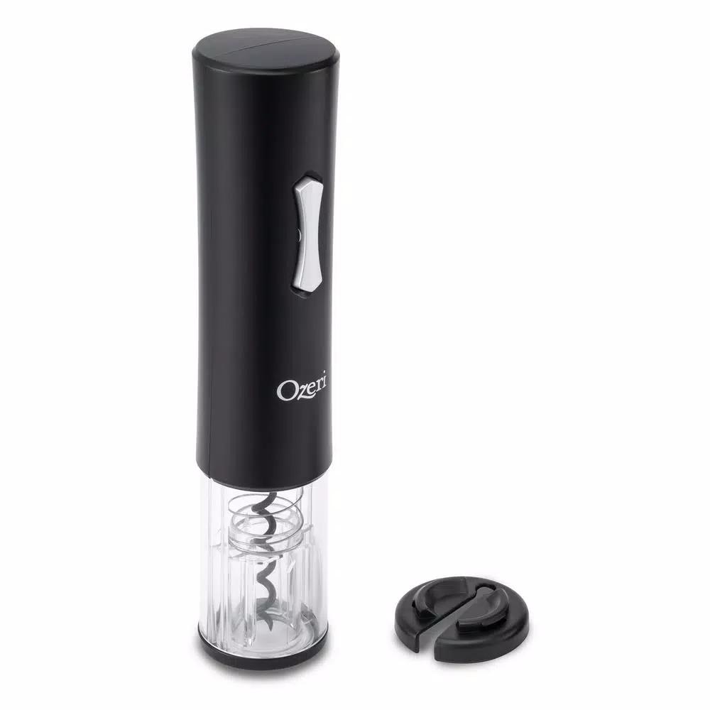 Ozeri Gusto Electric Wine Opener, Cordless Battery Operated Corkscrew with Integrated Foil Cutter