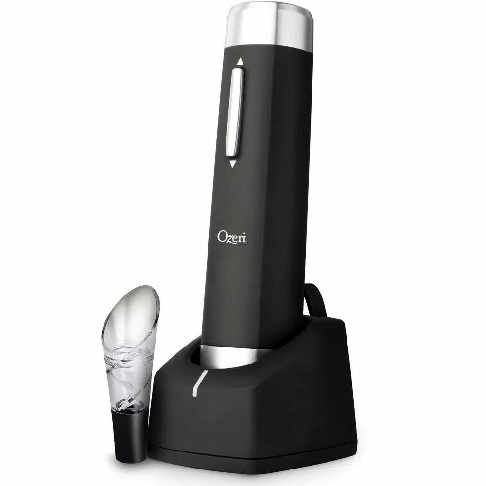 Ozeri Prestige Electric Wine Bottle Opener Set with Recharging Stand, Aerating Pourer and Foil Cutter