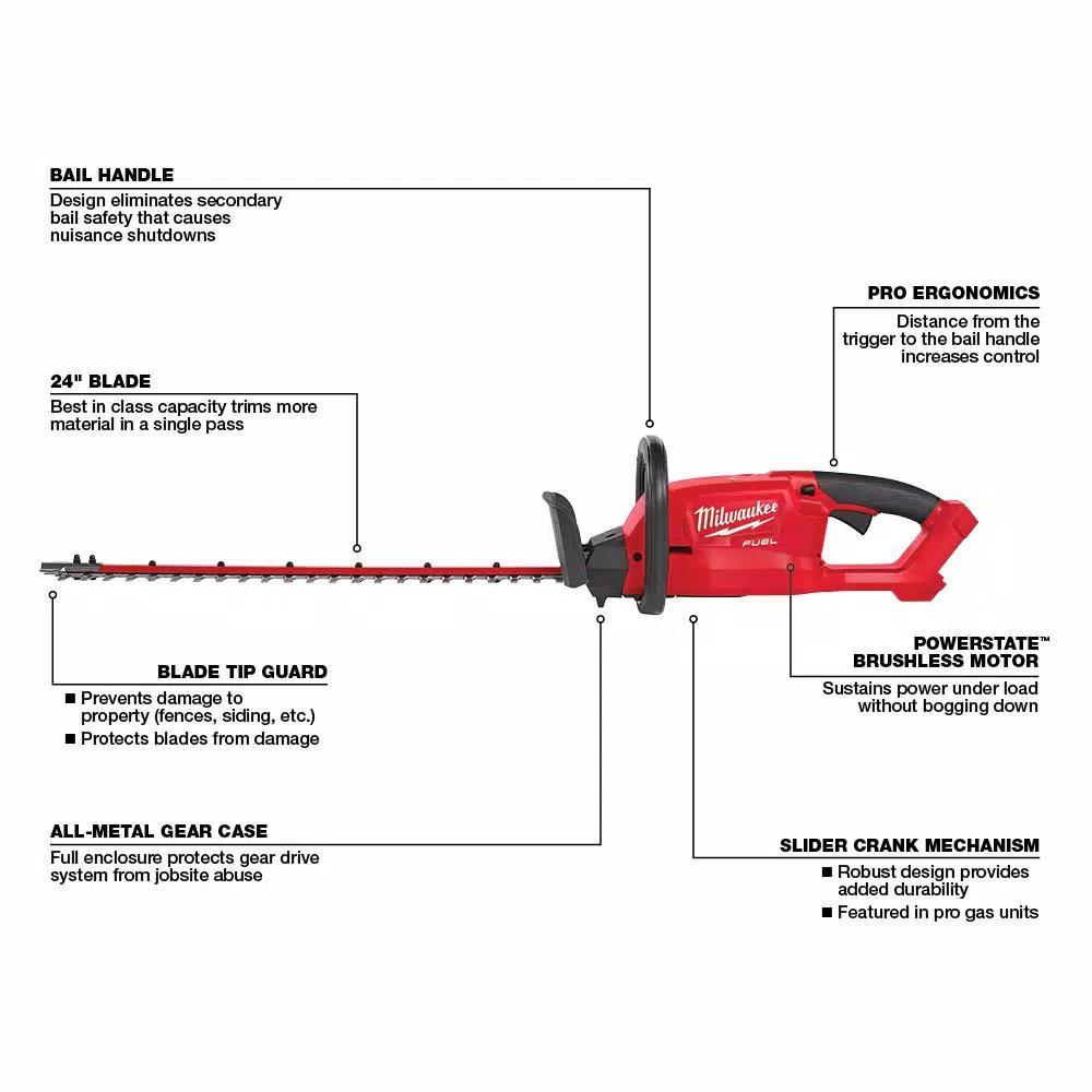 Milwaukee M18 FUEL 18V Brushless Cordless Hedge Trimmer 2-Pack (Tool-Only)