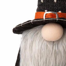 Glitzhome 28 in. Halloween Fabric Gnome Standing Decor with Posable Hat and Faux Fur Beard thumbnail 6