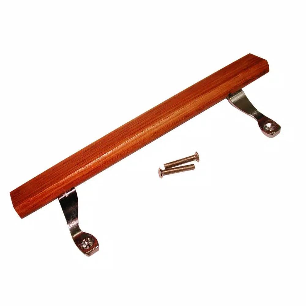 Barton Kramer Wood Patio Door Handle with Chrome Brackets