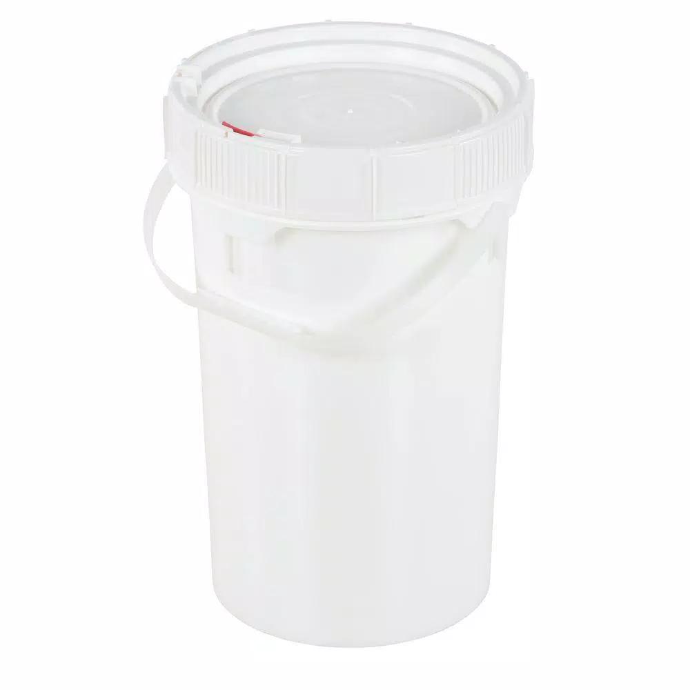 Vestil 6.5 Gallon White HDPE Screw-Top Pail with Lid - UN Certified