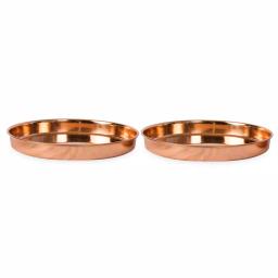 Achla Designs 8.5 in. Round Copper Plated Stainless Steel Decorative Trays, Set of 2 thumbnail 5