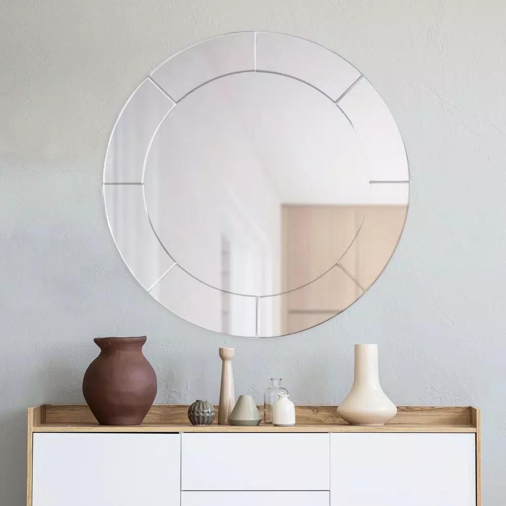 StyleWell 29 in. Round Classic Frameless Accent Mirror