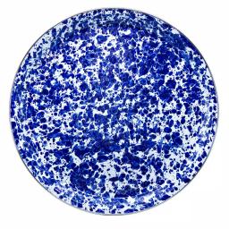 Golden Rabbit 20 in. Cobalt Swirl Enamelware Round Serving Tray thumbnail 1