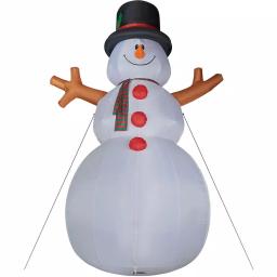 Fraser Hill Farm 20 ft. Jolly Snowman Christmas Inflatable with RGB Lights thumbnail 10
