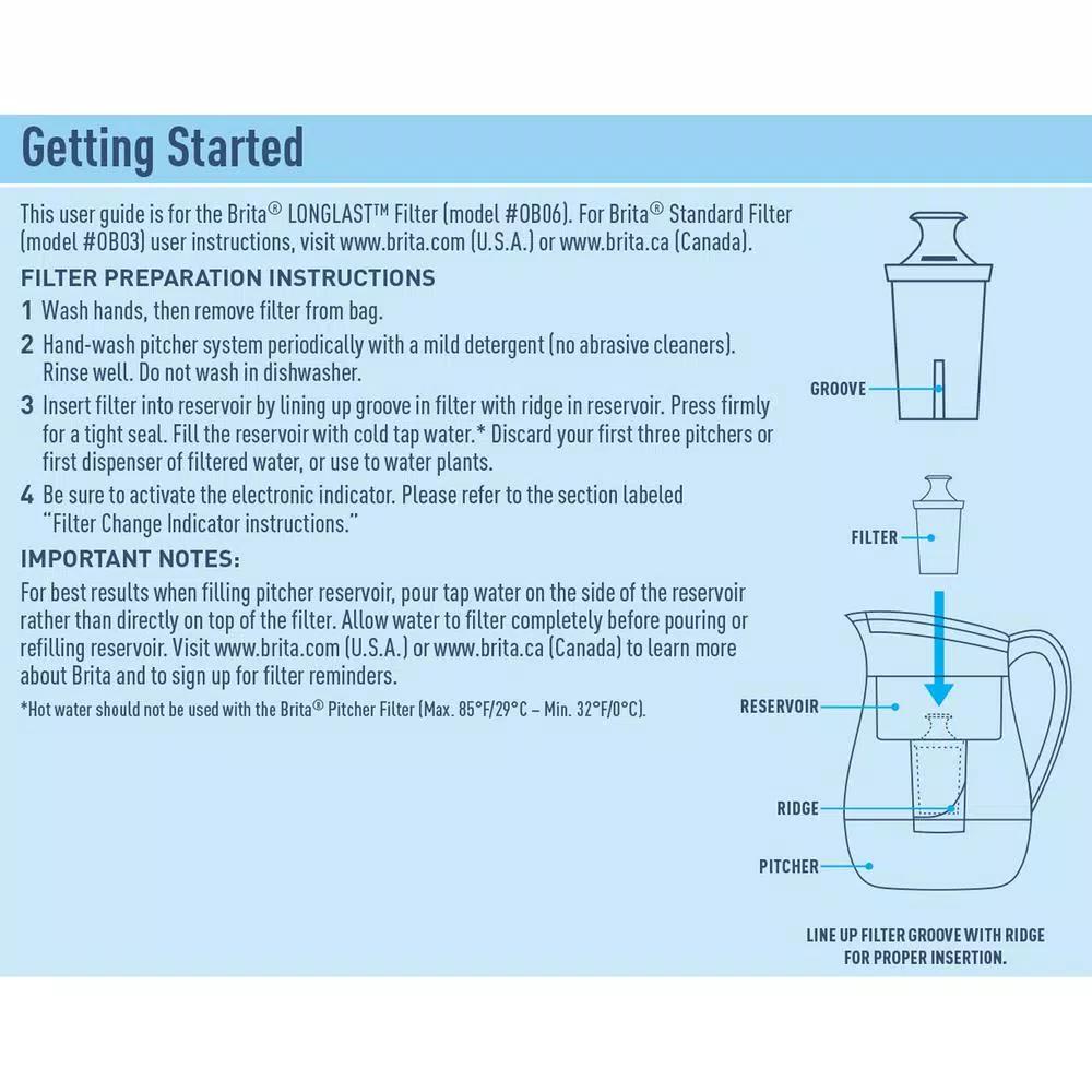 Brita Monterey 10-Cup Water Filter Pitcher with Longlast Filter, Black