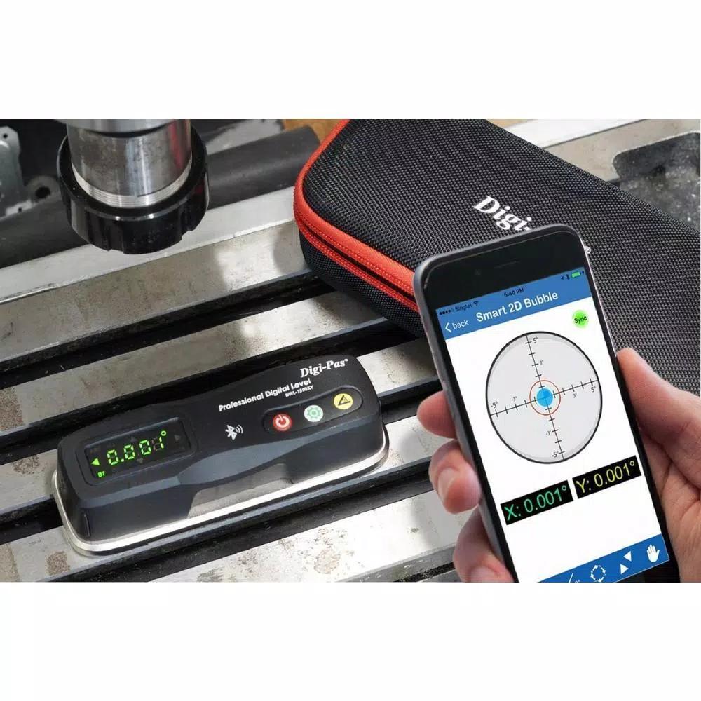 Digi-Pas DWL1500XY 6 in. 2-Axis Smart Master Precision Digital Level & Bluetooth Inclinometer
