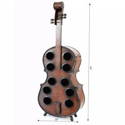 Vintiquewise Vintage Wooden Cello Shaped Wine Rack - 10 Bottle Floor Display thumbnail 5