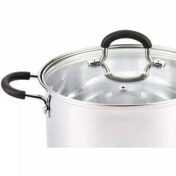 Cook N Home 5 qt. Stainless Steel Casserole Dish with Tempered Glass Lid thumbnail 3