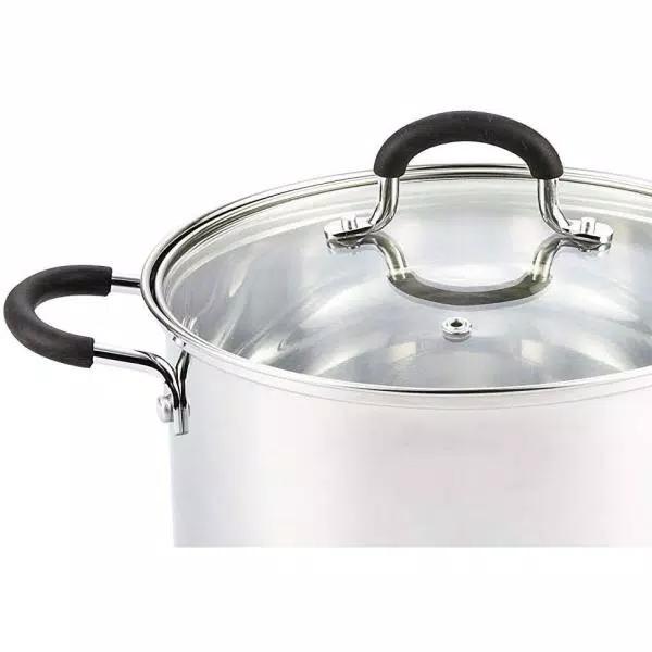 Cook N Home 5 qt. Stainless Steel Casserole Dish with Tempered Glass Lid