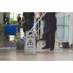 Alpine Industries 24 in. Gray Bilingual Wet Floor Sign, Two-Sided A-Frame Safety Sign thumbnail 4