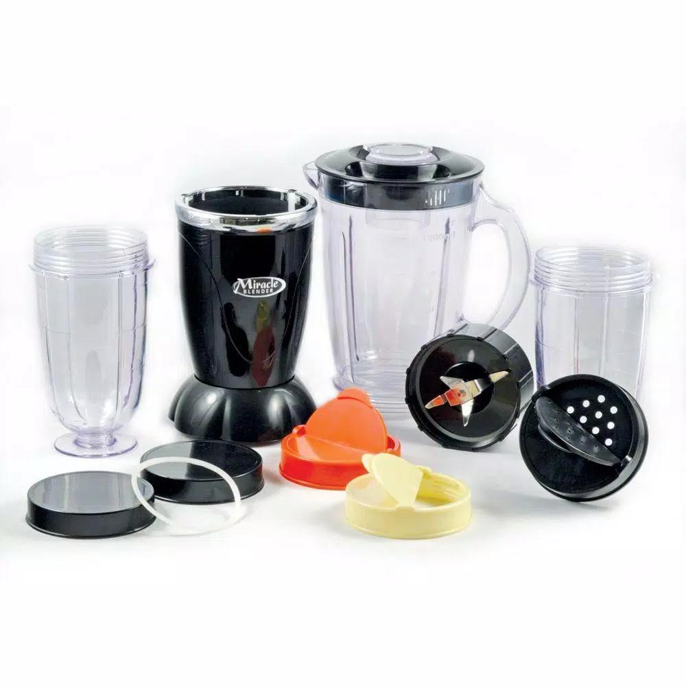 Total Chef Miracle Blender 12-Piece Set, 33 oz. Single Speed Personal Blender, Black