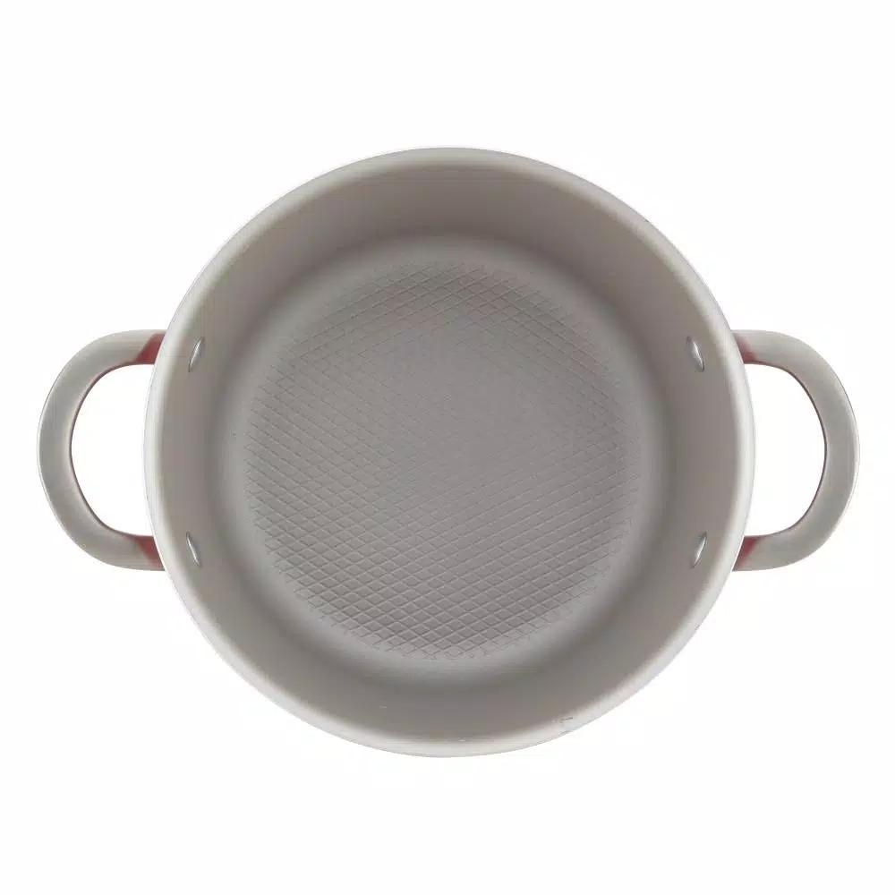 Ayesha Curry Ayesha Home Collection 4.5 Qt. Porcelain Enamel Nonstick Covered Saucepot - Sienna Red
