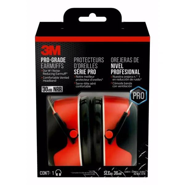 3M Pro-Grade Earmuffs, High Noise Reduction Rating (NRR 30 dB) Hearing Protection