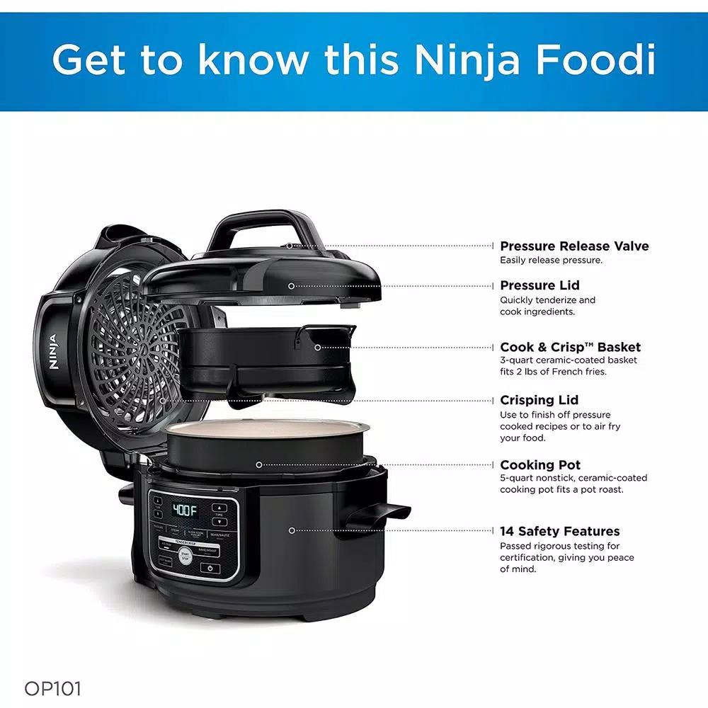 Ninja Foodi 5 qt. Compact Pressure Cooker and Air Fryer with Crisping Lid