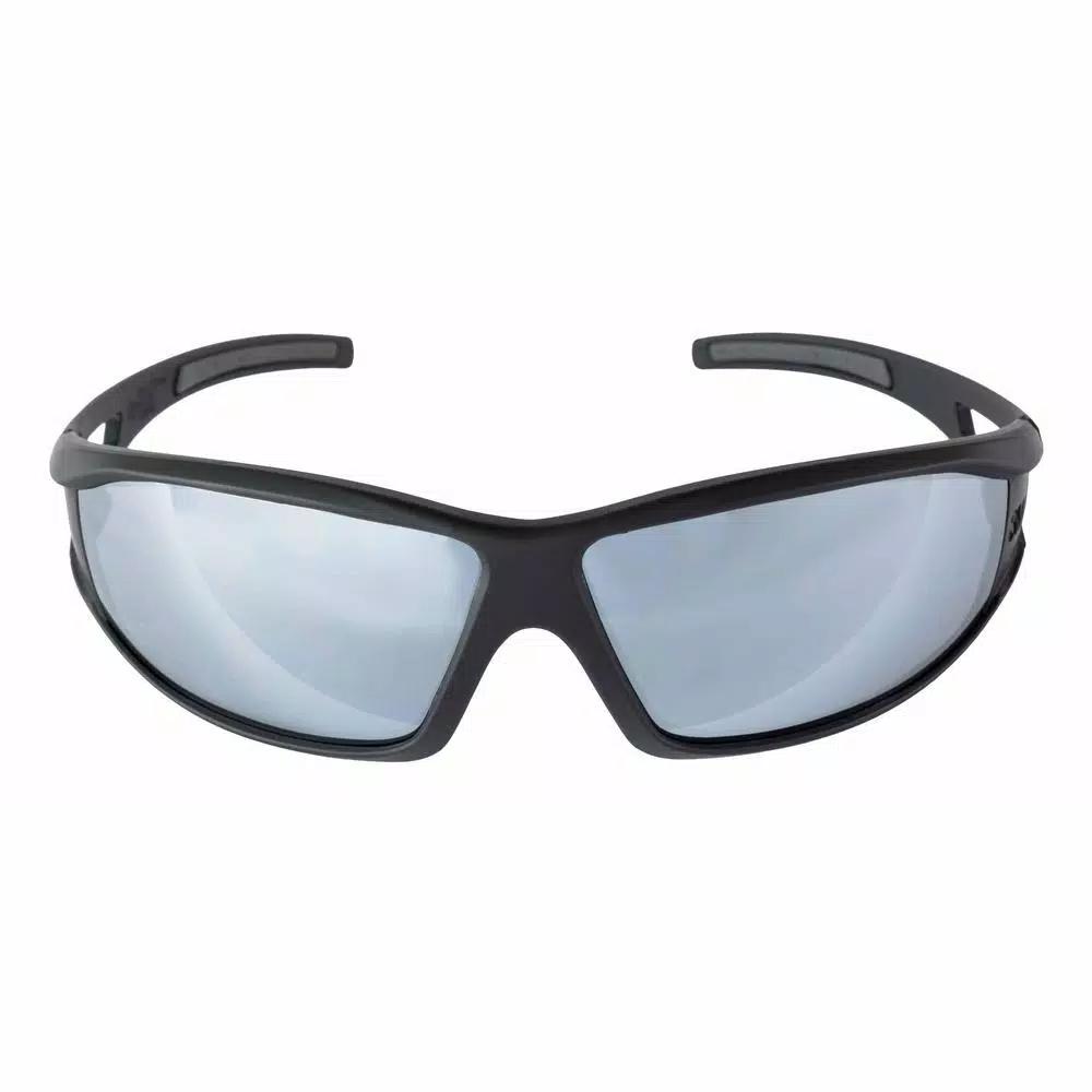 3M Performance Eyewear Safety Glasses, Black Frame with Silver Mirror Gray Lenses (4-Pack)