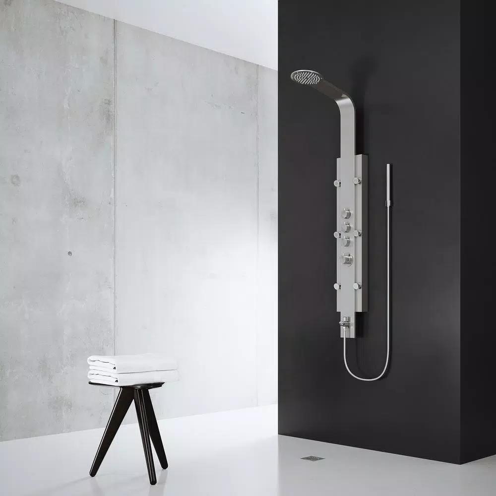 VIGO Mateo 59.5 in. Stainless Steel 6-Jet High Pressure Shower Panel System
