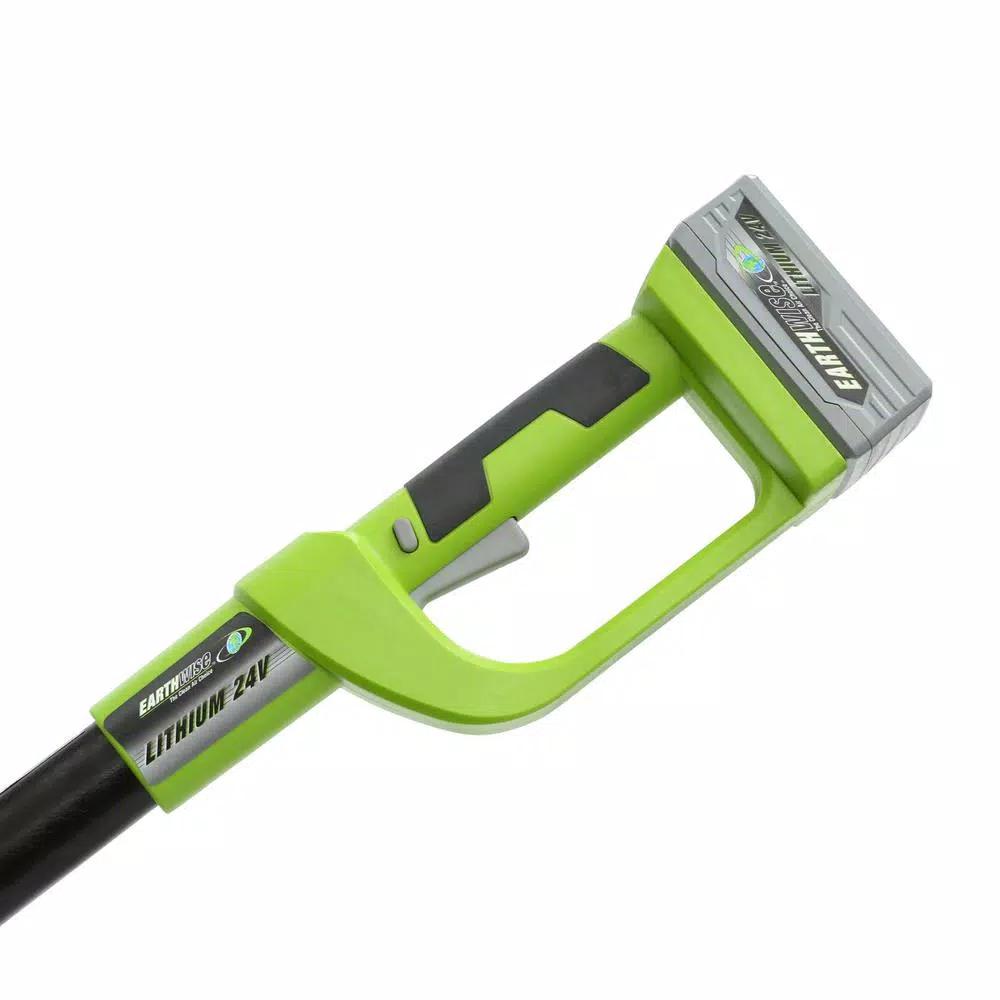 Earthwise 24V Cordless Lithium-Ion 17 in. Pole Hedge Trimmer with 2.5 Ah Battery