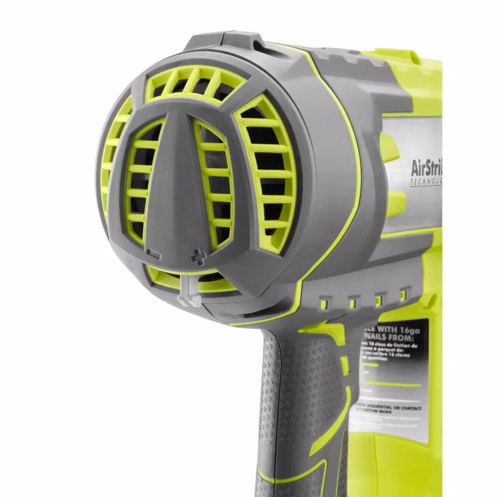 RYOBI 18V ONE+ AirStrike 16-Gauge Cordless Straight Finish Nailer Kit with 2.0 Ah Battery and Charger