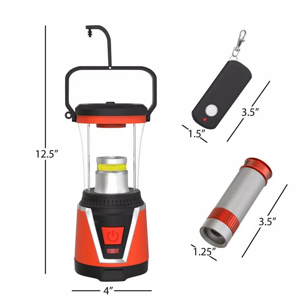 Wakeman Outdoors 2-in-1 LED Lantern and Detachable Flashlight, 450 Lumens, Red