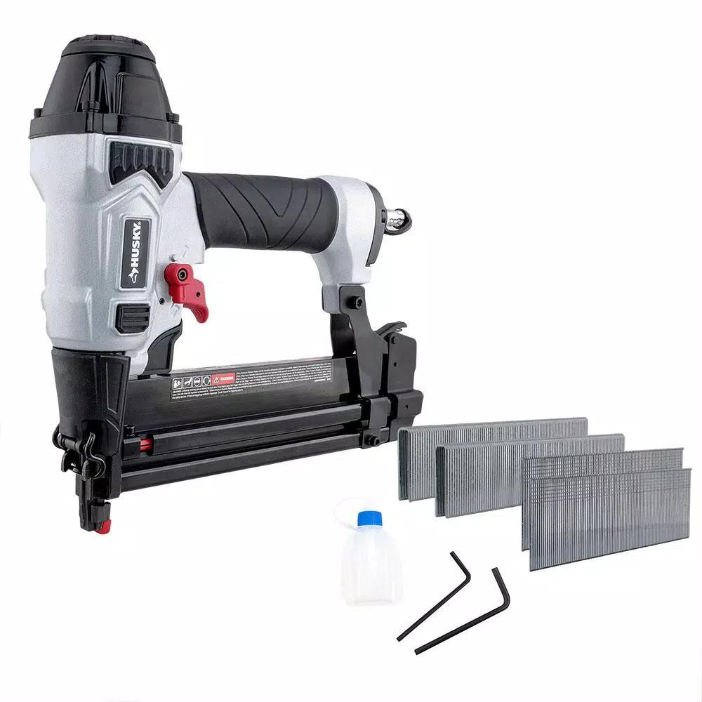Husky 18-Gauge 2-in-1 Pneumatic Brad Nailer and 1/4 in. Narrow Crown Stapler Combo
