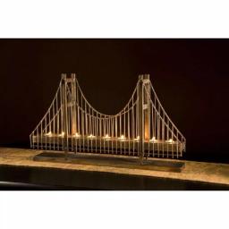 IMAX Rustic Suspension Bridge Wrought Iron Tea Light Candle Holder - Holds 9 Votives thumbnail 2