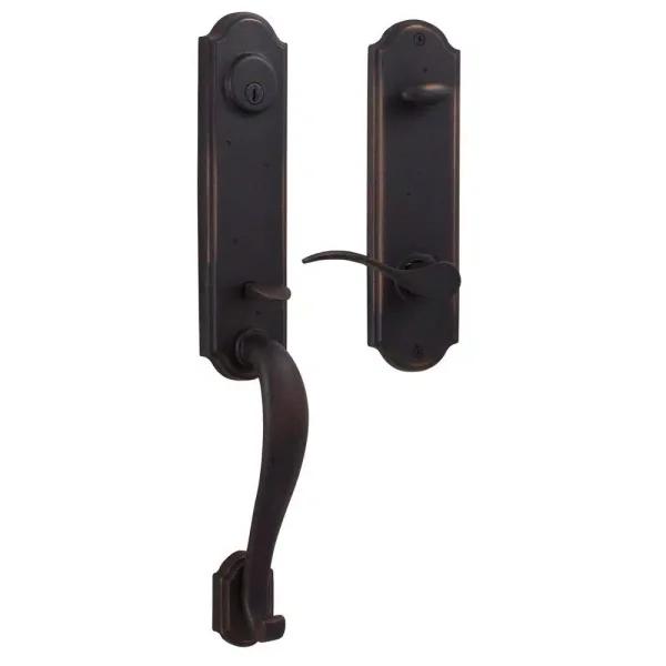 Weslock Stonebriar Single Cylinder Oil-Rubbed Bronze Right-Hand Handleset with Carlow Lever