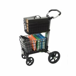 Unbranded Scout Folding Aluminum Cleaning Cart with Removable Baskets and Swivel Wheels thumbnail 10