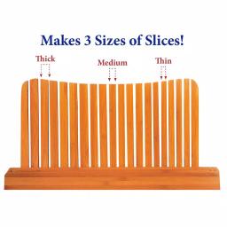 Unbranded DB-Tech Bamboo Wood Compact Foldable Bread Slicer - Adjustable Thickness thumbnail 3
