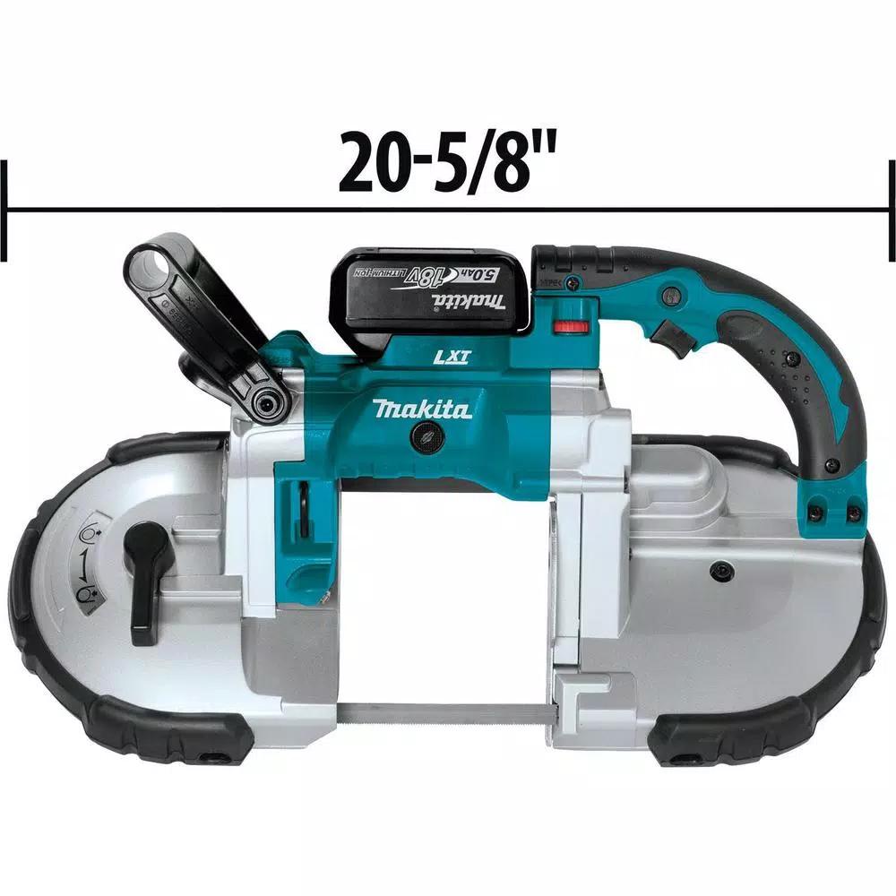 Makita 18V LXT Cordless Portable Band Saw Kit with 3x 5.0Ah Batteries and Charger
