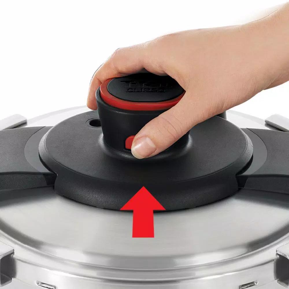 T-fal Clipso 8 Qt. Stainless Steel Stove Top Pressure Cooker with Steam Basket