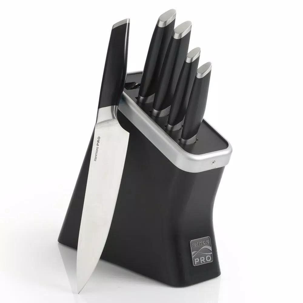 Unbranded Kenmore Pro Truman 6-Piece High Carbon Stainless Steel Cutlery Knife Set with Wood Block