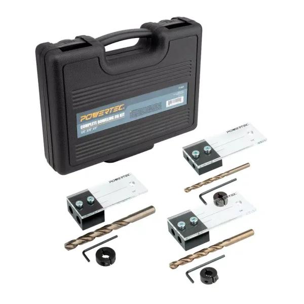 POWERTEC Ultimate Doweling Jig Kit with Cobalt Drill Bits and Hardshell Case