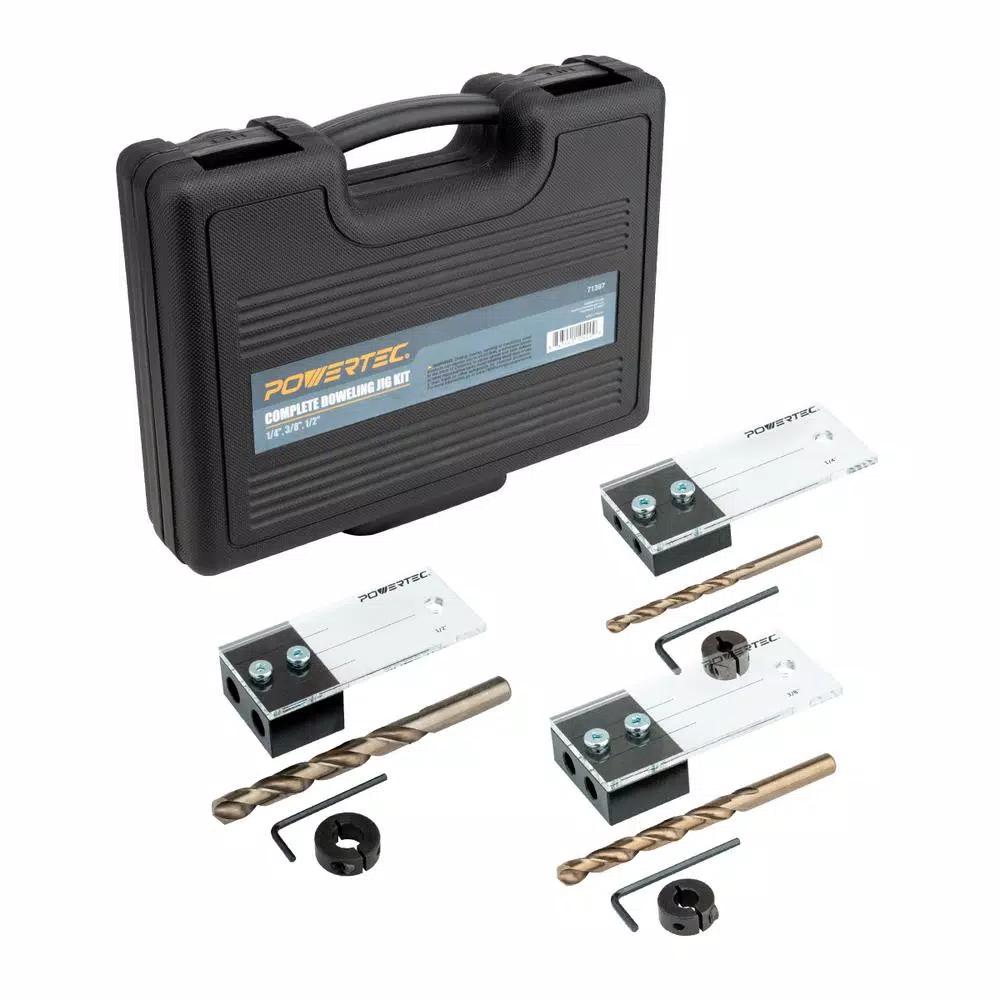 POWERTEC Ultimate Doweling Jig Kit with Cobalt Drill Bits and Hardshell Case