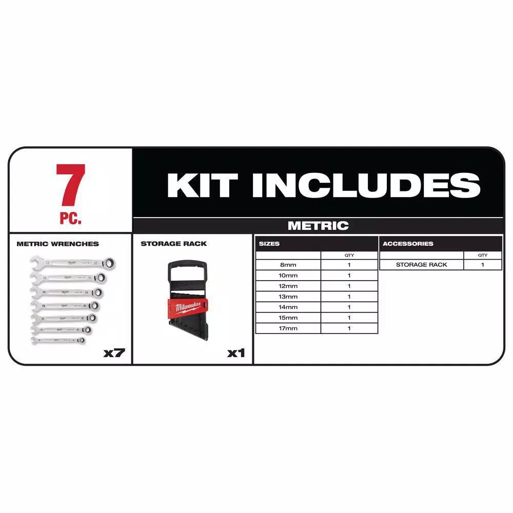 Milwaukee 64-Piece 1/4 in. Drive SAE/Metric Ratchet, Socket, and Combination Ratcheting Wrench Set