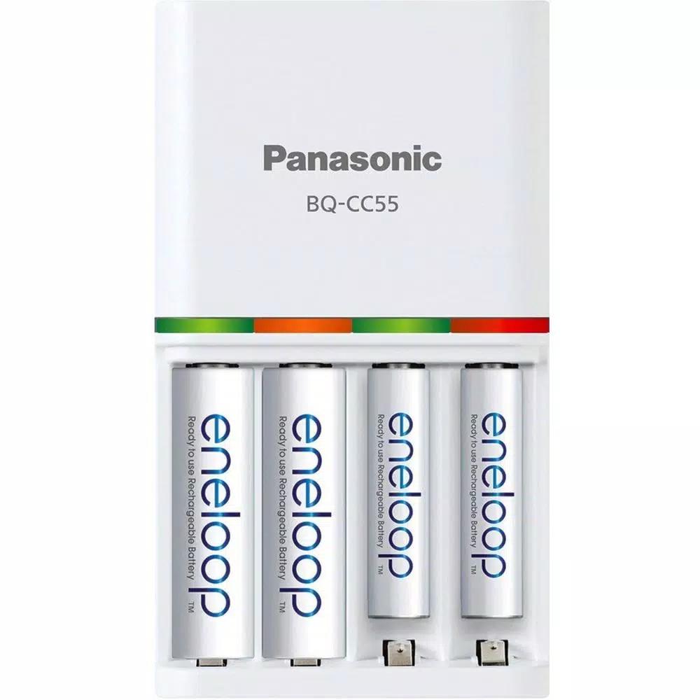 Panasonic eneloop Advanced Individual Battery Quick Charger with 4 AA Rechargeable Batteries