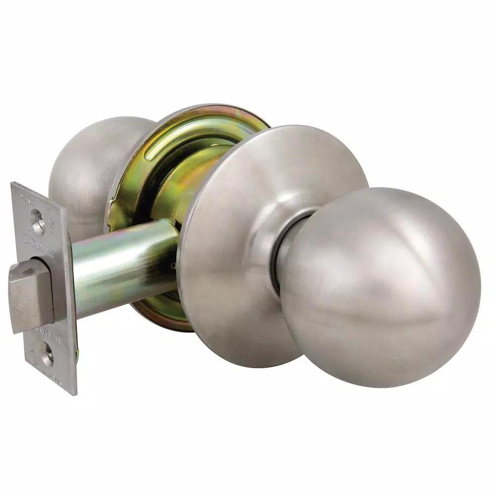 US Lock 2010 GR2 Passage Ball Door Knob, US32D Brushed Stainless, 2-3/4 in. Backset