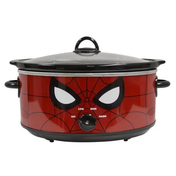 Uncanny Brands Marvel Spider-Man 7-Quart Slow Cooker, Red with Wraparound Superhero Art