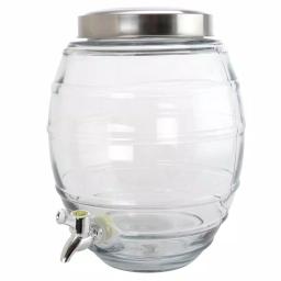 General Store 2 Gal. Clear Glass Beverage Dispenser with Silver Spigot and Lid thumbnail 1