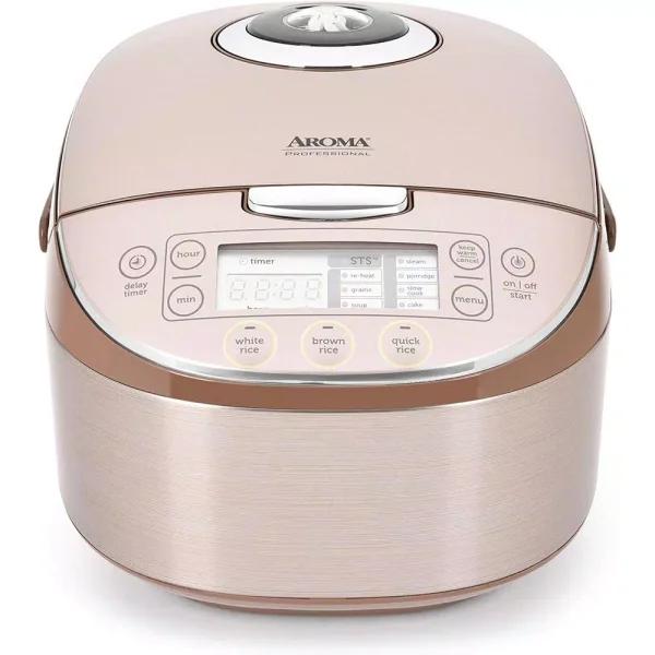 Aroma Professional 4 Qt. Champagne Electric Multi-Cooker with Ceramic Pot and Turbo Convection