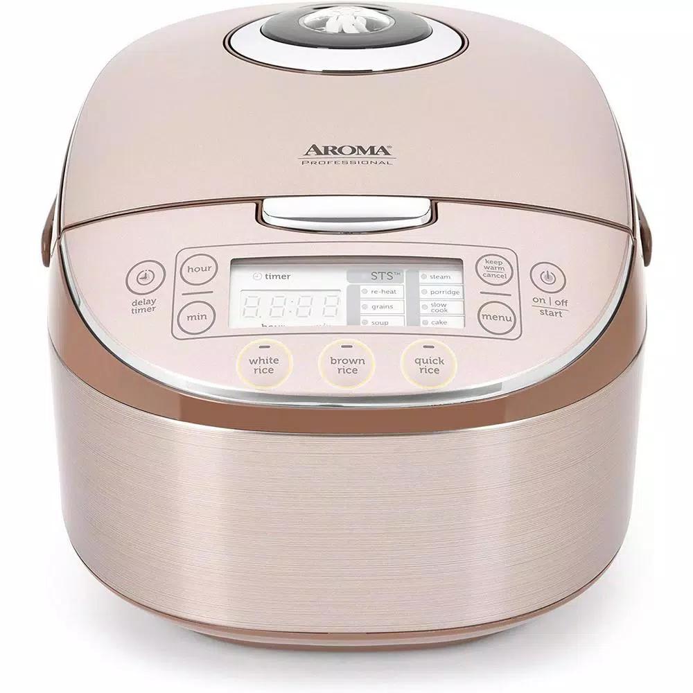 Aroma Professional 4 Qt. Champagne Electric Multi-Cooker with Ceramic Pot and Turbo Convection