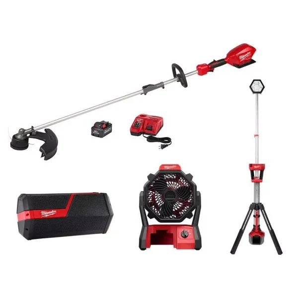Milwaukee M18 FUEL QUIK-LOK String Trimmer 4-Tool Combo Kit with Radio, Fan & Light