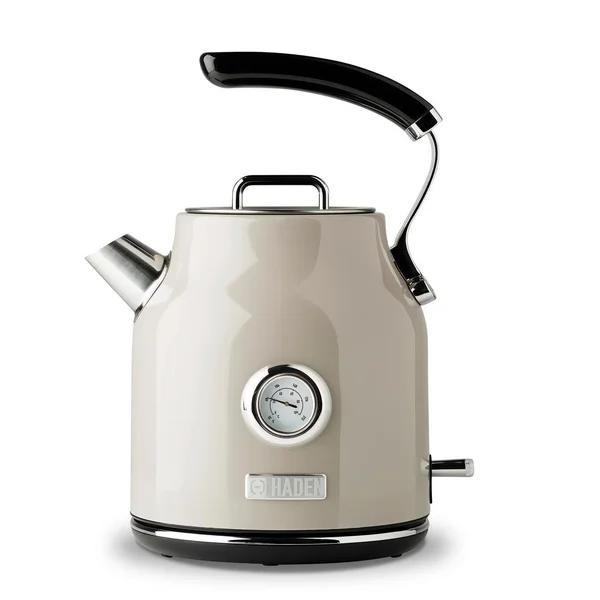 Haden Dorset 1.7L Electric Kettle, 7-Cup Stainless Steel with Auto Shut-Off, Putty Beige