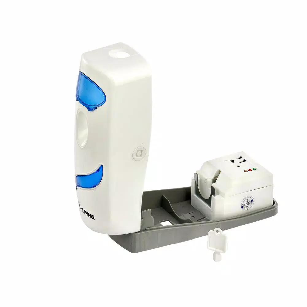 Alpine Industries Deluxe Automatic Aerosol Air Freshener Dispenser, 8.5 oz. Capacity, Blue/White