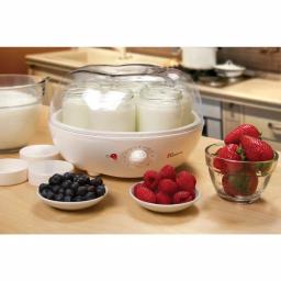Euro Cuisine 1.31 Qt. Automatic Yogurt Maker with 7 Glass Jars and Built-In Timer, White thumbnail 3