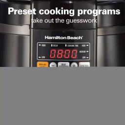 Hamilton Beach 6 Qt. Multi-Function Electric Pressure Cooker, Slow Cooker, Rice Cooker & Steamer - Black thumbnail 6