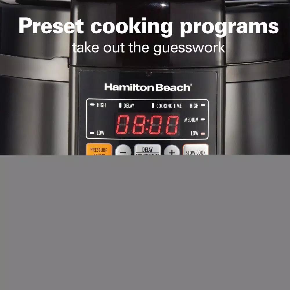 Hamilton Beach 6 Qt. Multi-Function Electric Pressure Cooker, Slow Cooker, Rice Cooker & Steamer - Black