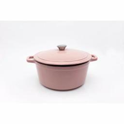 BergHOFF Neo 7 qt. Round Cast Iron Casserole Dish with Lid, Pink thumbnail 1