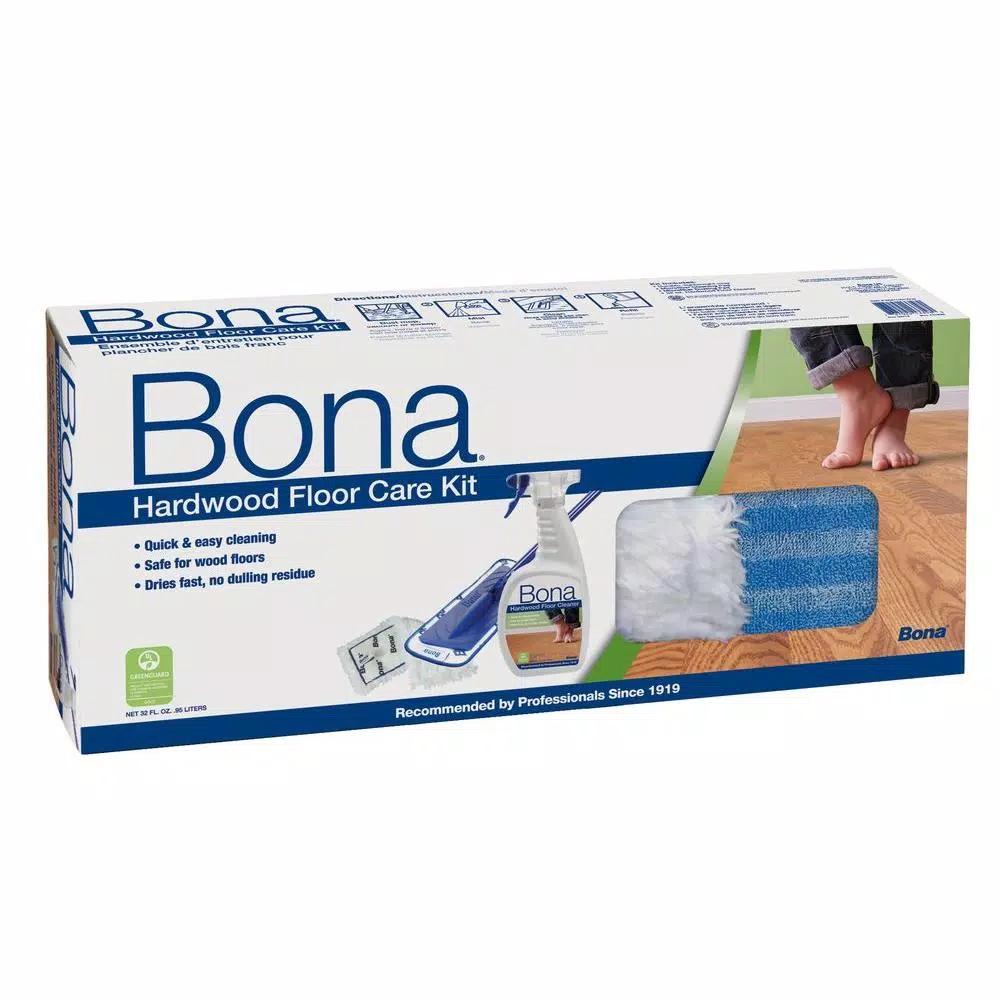 Bona Hardwood Floor Care System with Telescoping Mop and Cleaner